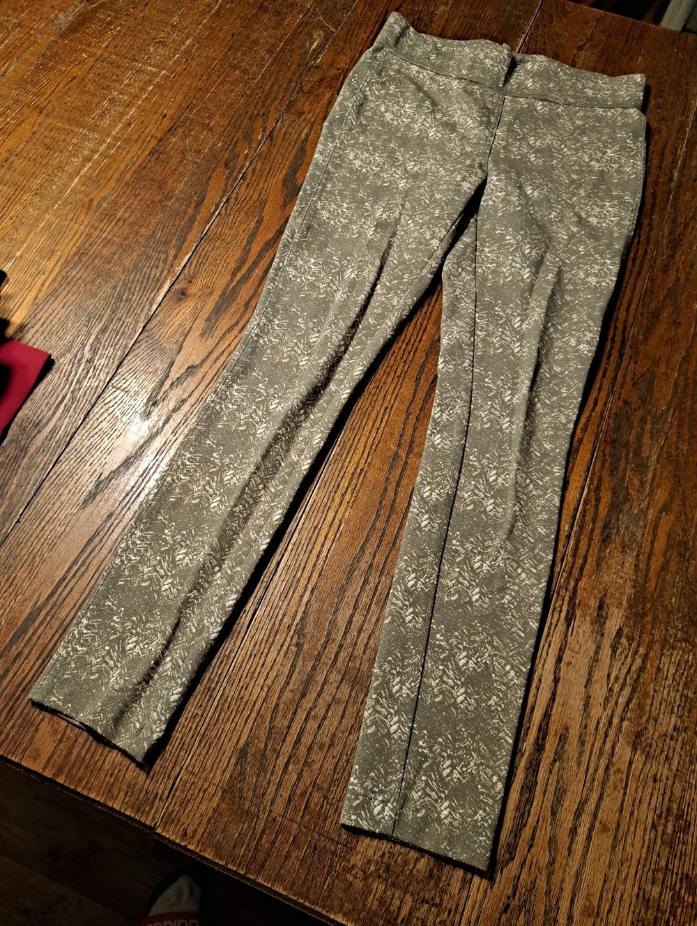 Size 4 Sharon Young Grey White Elastic Waist Pull On Casual Pants